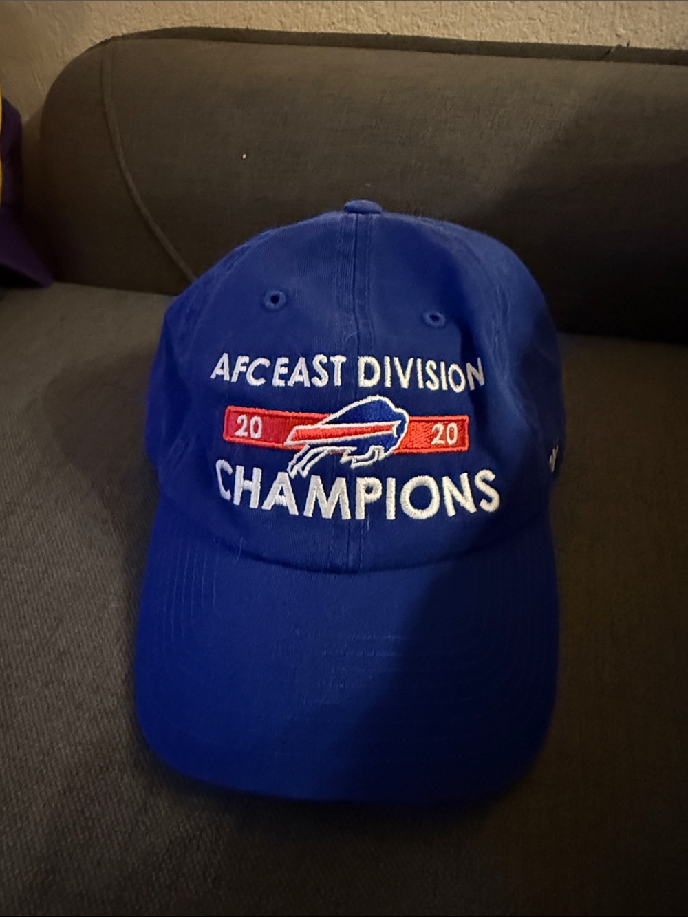 47 Brand Royal Blue AFC East Champions Cap with Red & White Logo